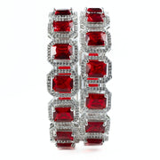Divine Rectangle AD Bangles (Pack of 2) - Opal Touch