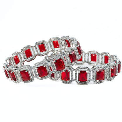 Divine Rectangle AD Bangles (Pack of 2) - Opal Touch