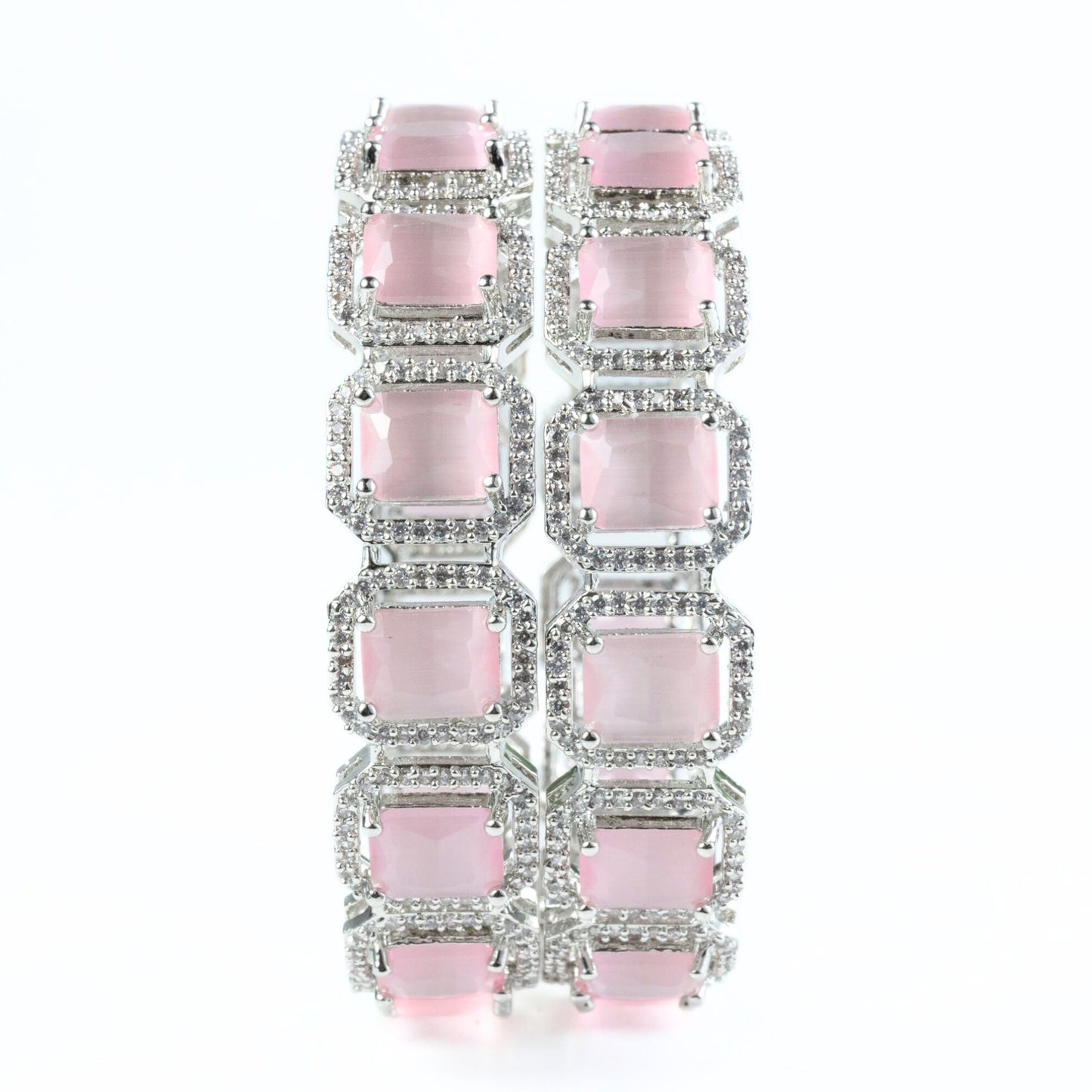 Divine Rectangle AD Bangles (Pack of 2) - Opal Touch