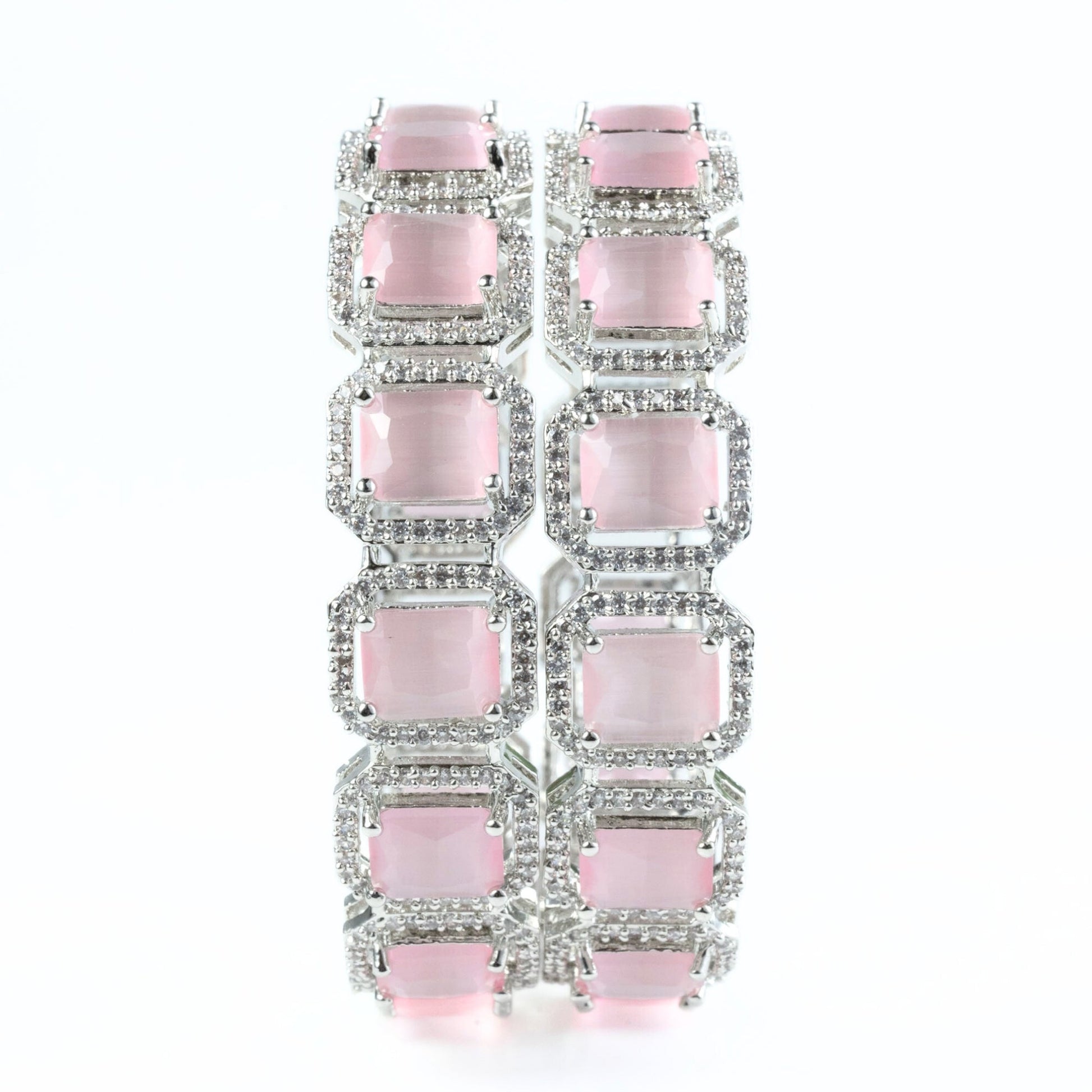 Divine Rectangle AD Bangles (Pack of 2) - Opal Touch