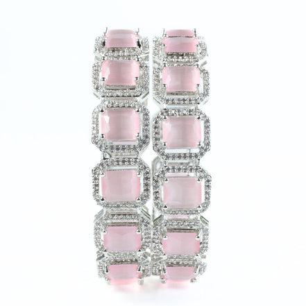 Divine Rectangle AD Bangles (Pack of 2) - Opal Touch