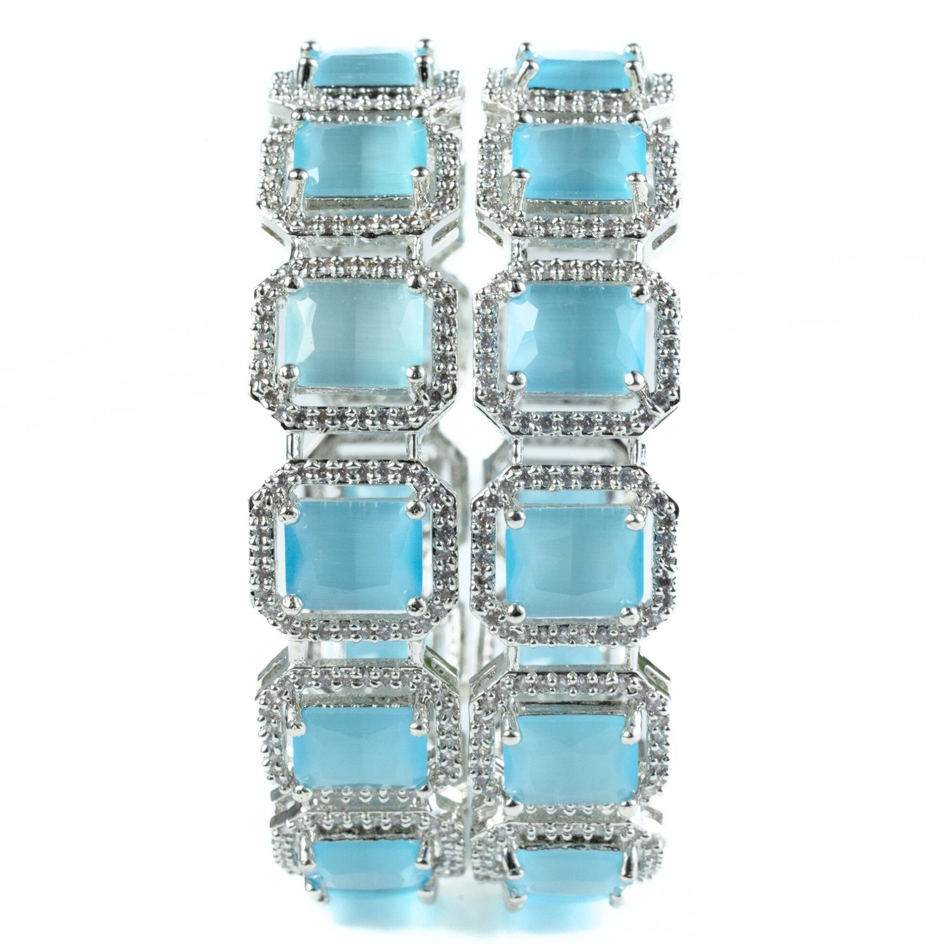 Divine Rectangle AD Bangles (Pack of 2) - Opal Touch