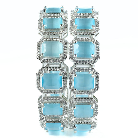 Divine Rectangle AD Bangles (Pack of 2) - Opal Touch