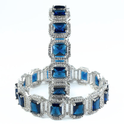 Divine Rectangle AD Bangles (Pack of 2) - Opal Touch