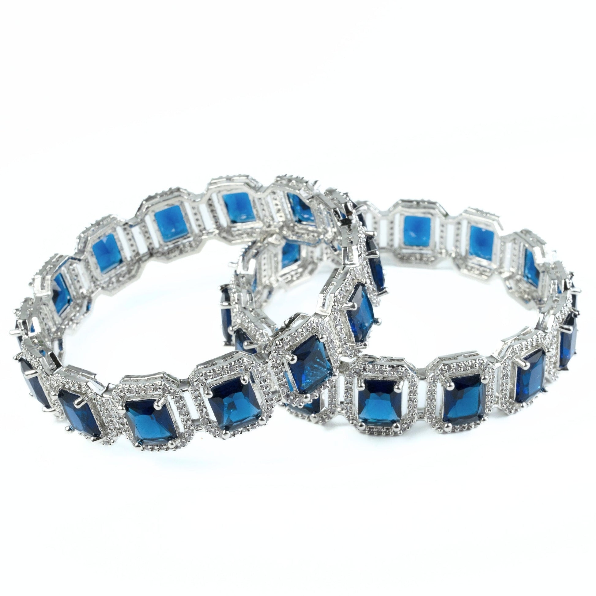 Divine Rectangle AD Bangles (Pack of 2) - Opal Touch