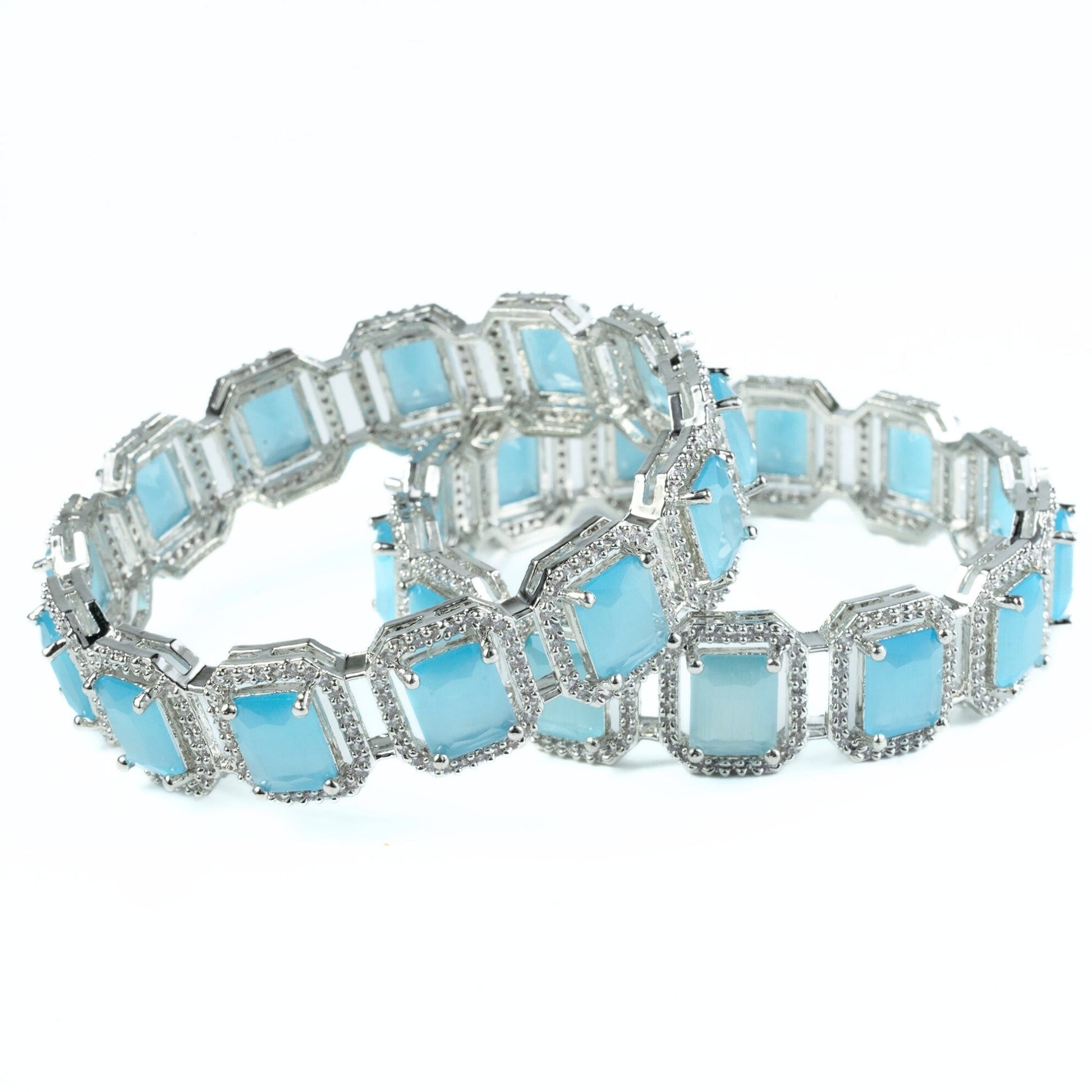 Divine Rectangle AD Bangles (Pack of 2) - Opal Touch