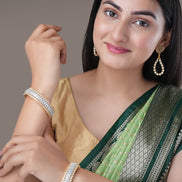 Bangles - Duchess Halo Gold Plated Bangles - Opal Touch