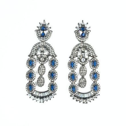 Earrings - Dusk Spread Rhodium Earrings - Opal Touch