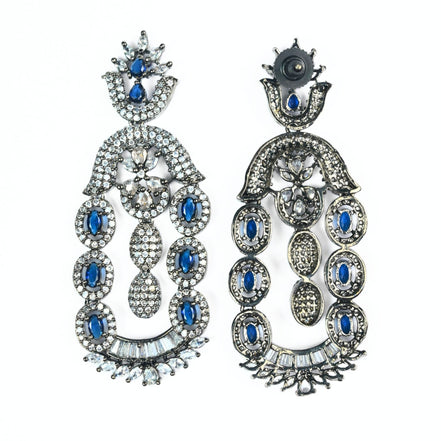 Earrings - Dusk Spread Rhodium Earrings - Opal Touch
