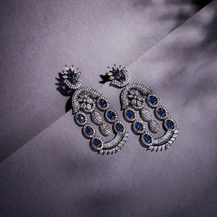 Earrings - Dusk Spread Rhodium Earrings - Opal Touch
