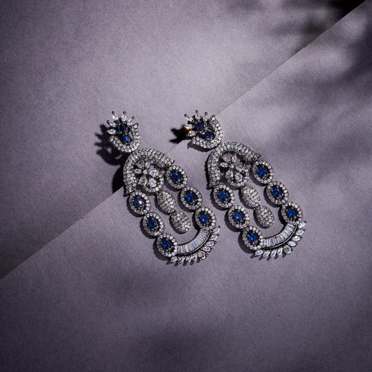 Earrings - Dusk Spread Rhodium Earrings - Opal Touch