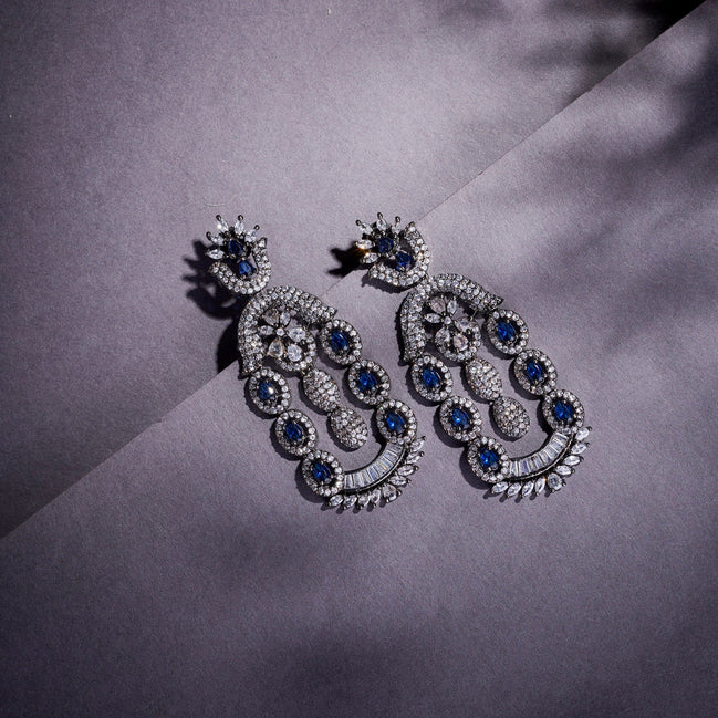 Earrings - Dusk Spread Rhodium Earrings - Opal Touch