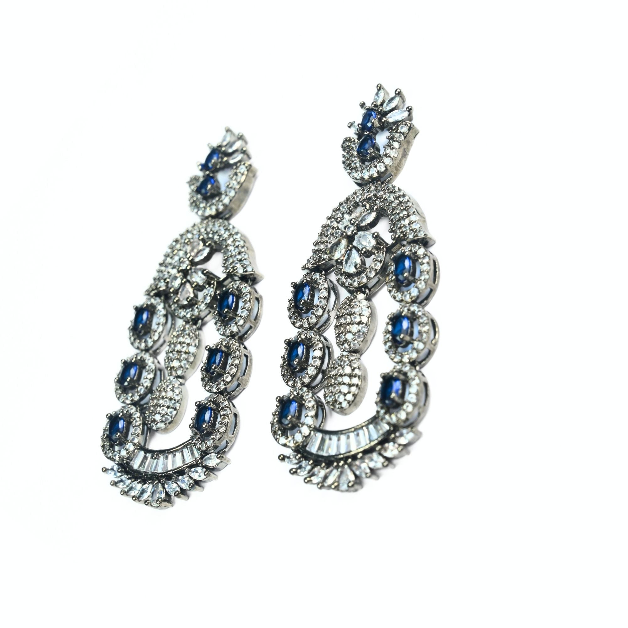 Earrings - Dusk Spread Rhodium Earrings - Opal Touch