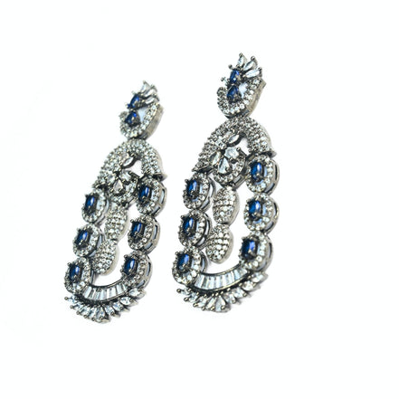 Earrings - Dusk Spread Rhodium Earrings - Opal Touch
