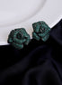 Studs - Eclipse Gem Floral Studs in Black Plated - Opal Touch