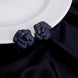 Studs - Eclipse Gem Floral Studs in Black Plated - Opal Touch