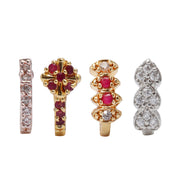 Opal Touch - Elegance in Multicolor Nose Pins (Pack of 4) - Nose Pin
