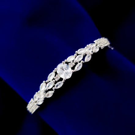 Opal Touch - Elegance in White Rhodium Bracelet - Bracelets