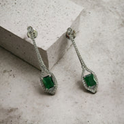 Opal Touch - Elegance Rhodium Plated Crystal Earrings - Earrings