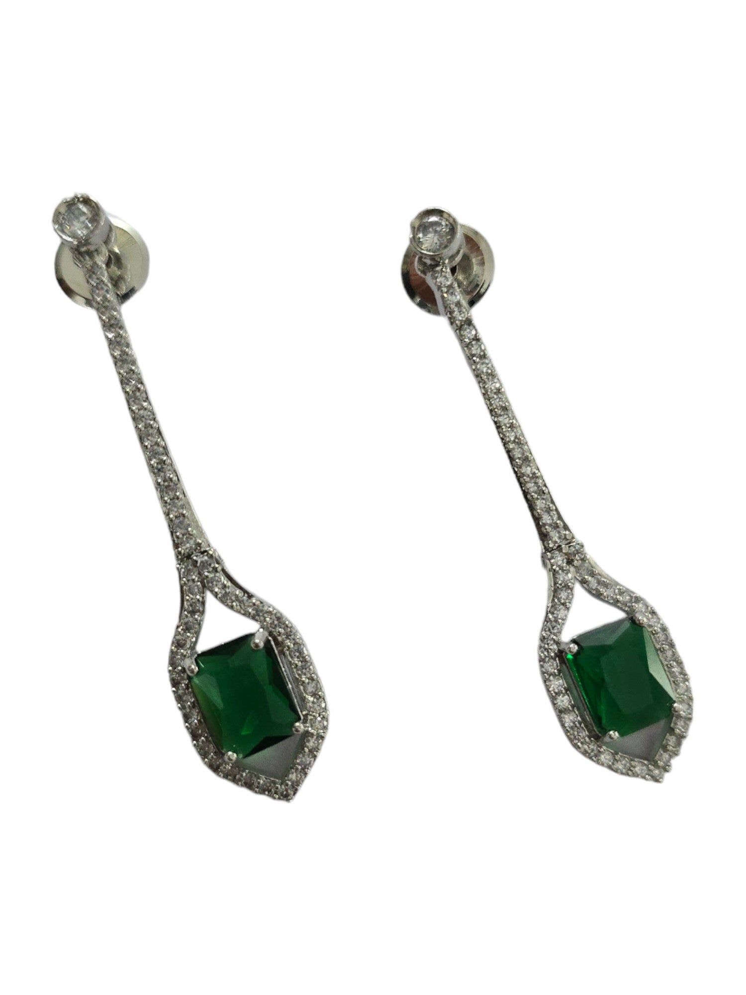 Opal Touch - Elegance Rhodium Plated Crystal Earrings - Earrings