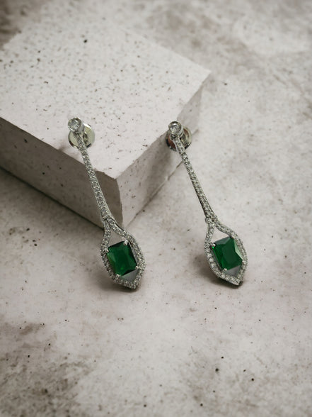 Opal Touch - Elegance Rhodium Plated Crystal Earrings - Earrings
