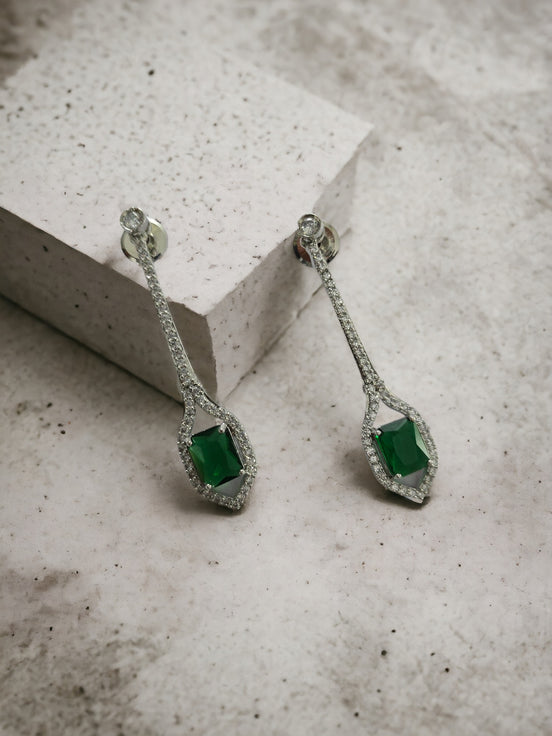 Opal Touch - Elegance Rhodium Plated Crystal Earrings - Earrings