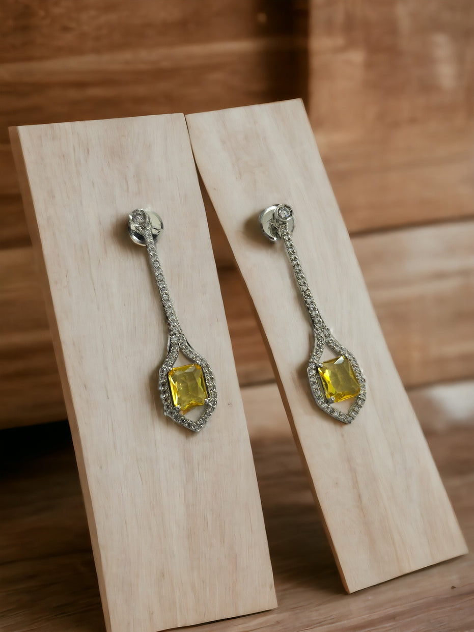 Opal Touch - Elegance Rhodium Plated Crystal Earrings - Earrings