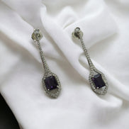 Opal Touch - Elegance Rhodium Plated Crystal Earrings - Earrings