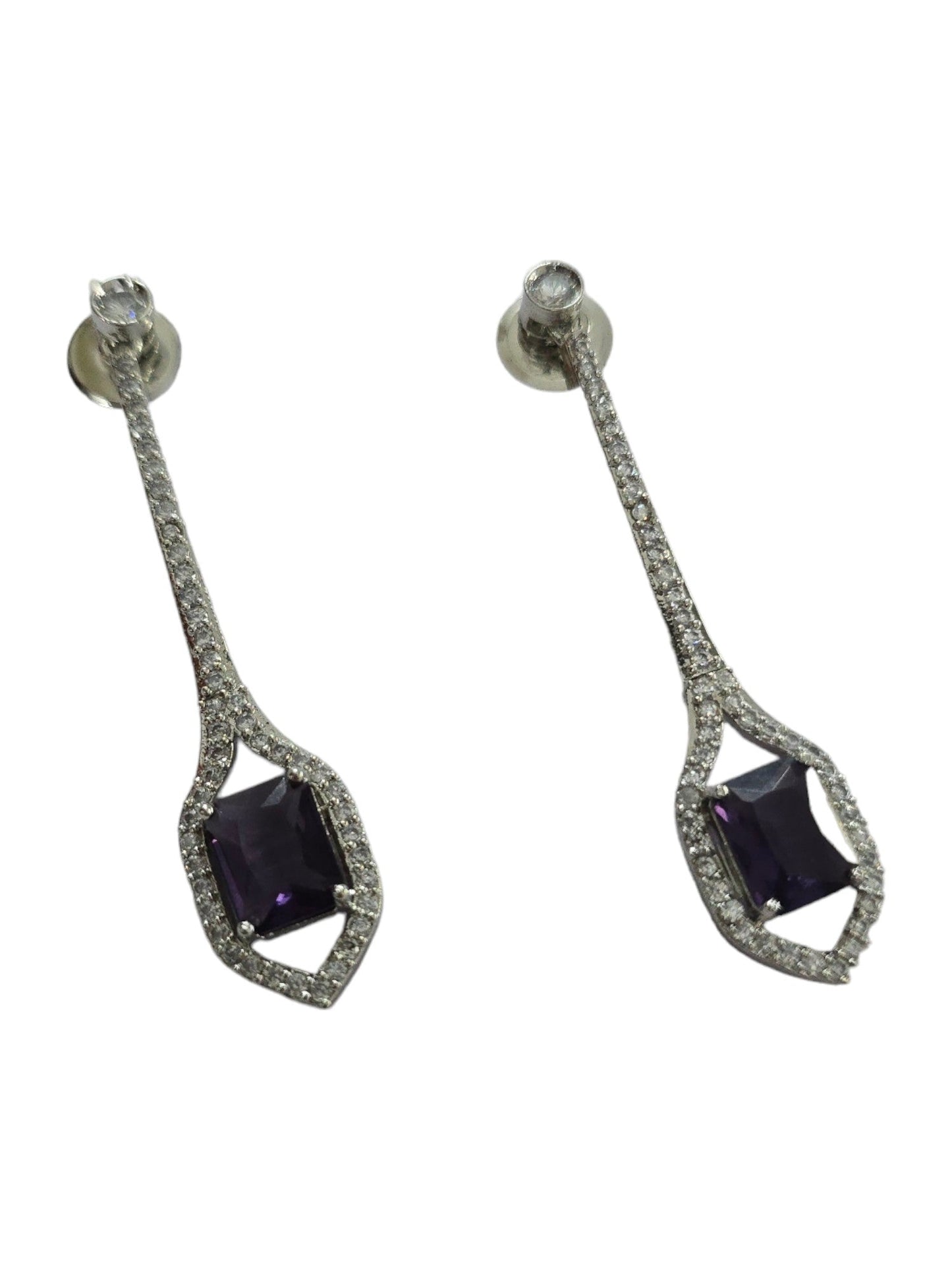Opal Touch - Elegance Rhodium Plated Crystal Earrings - Earrings