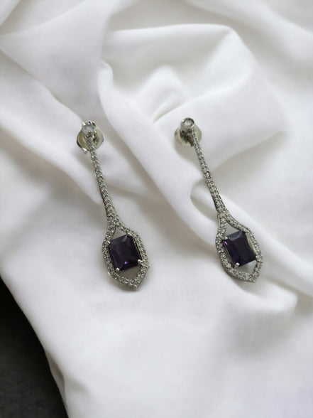 Opal Touch - Elegance Rhodium Plated Crystal Earrings - Earrings