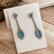 Opal Touch - Elegance Rhodium Plated Crystal Earrings - Earrings