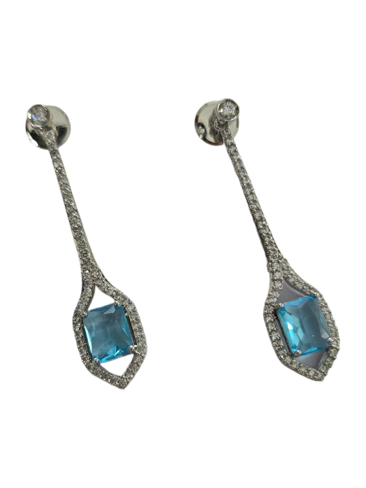 Opal Touch - Elegance Rhodium Plated Crystal Earrings - Earrings
