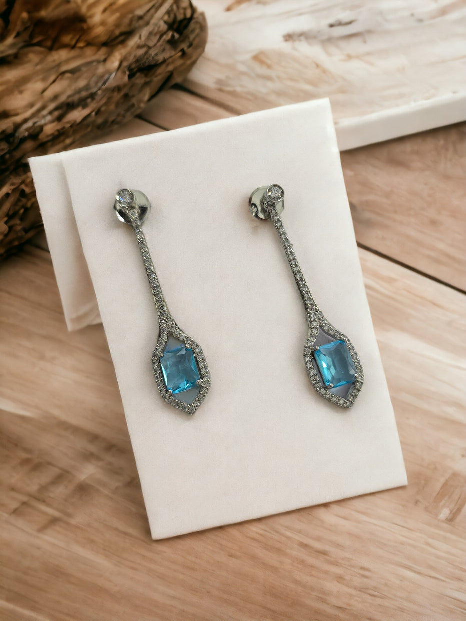 Opal Touch - Elegance Rhodium Plated Crystal Earrings - Earrings