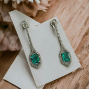 Opal Touch - Elegance Rhodium Plated Crystal Earrings - Earrings