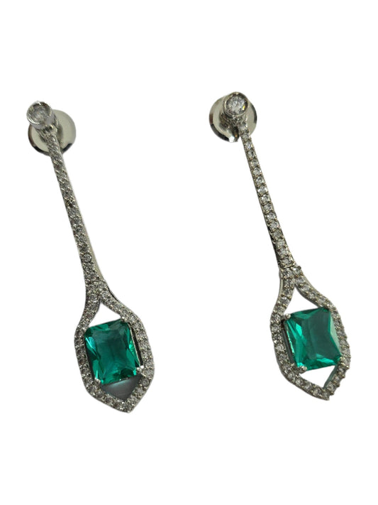 Opal Touch - Elegance Rhodium Plated Crystal Earrings - Earrings