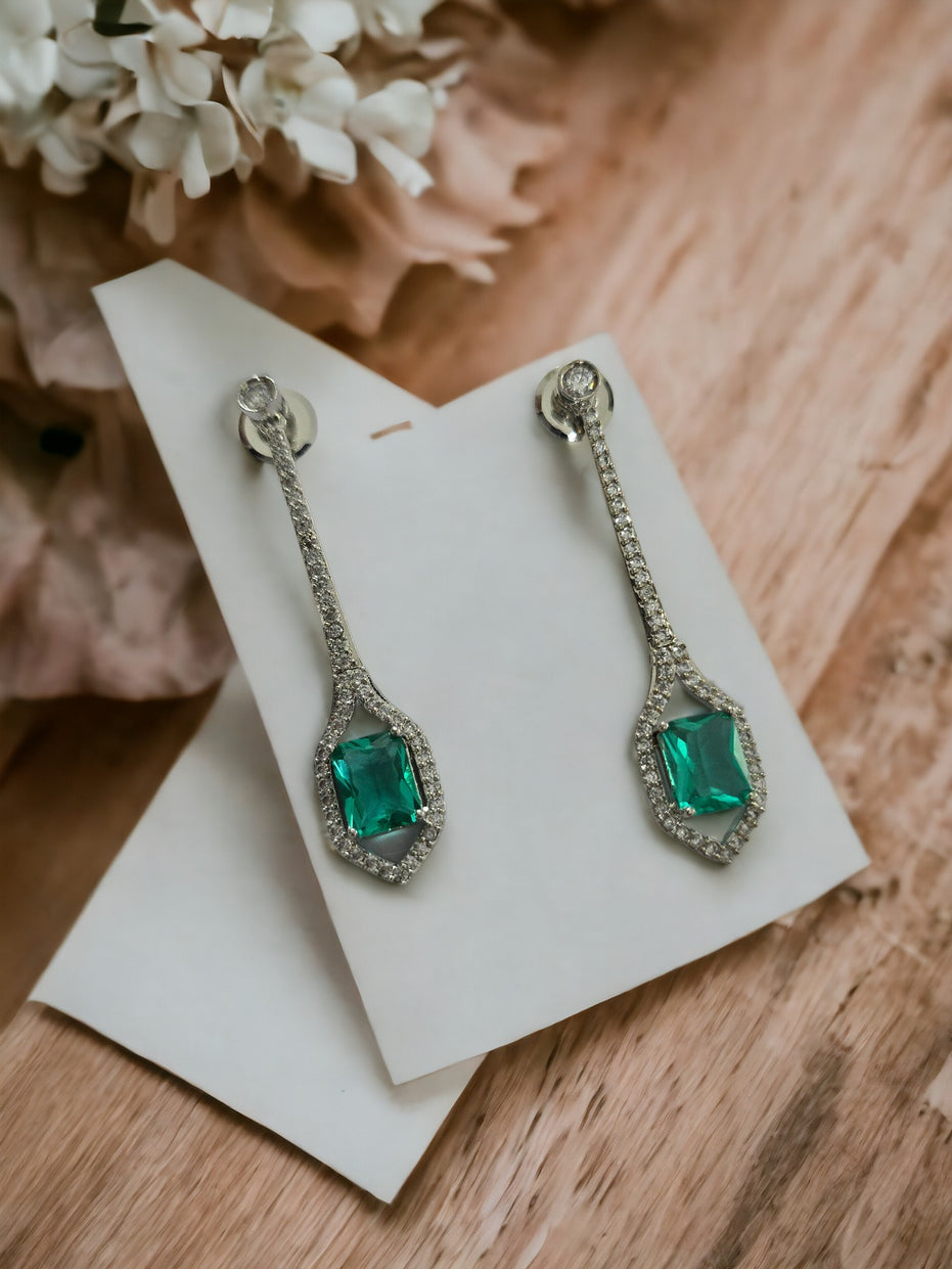 Opal Touch - Elegance Rhodium Plated Crystal Earrings - Earrings