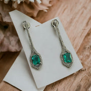 Opal Touch - Elegance Rhodium Plated Crystal Earrings - Earrings
