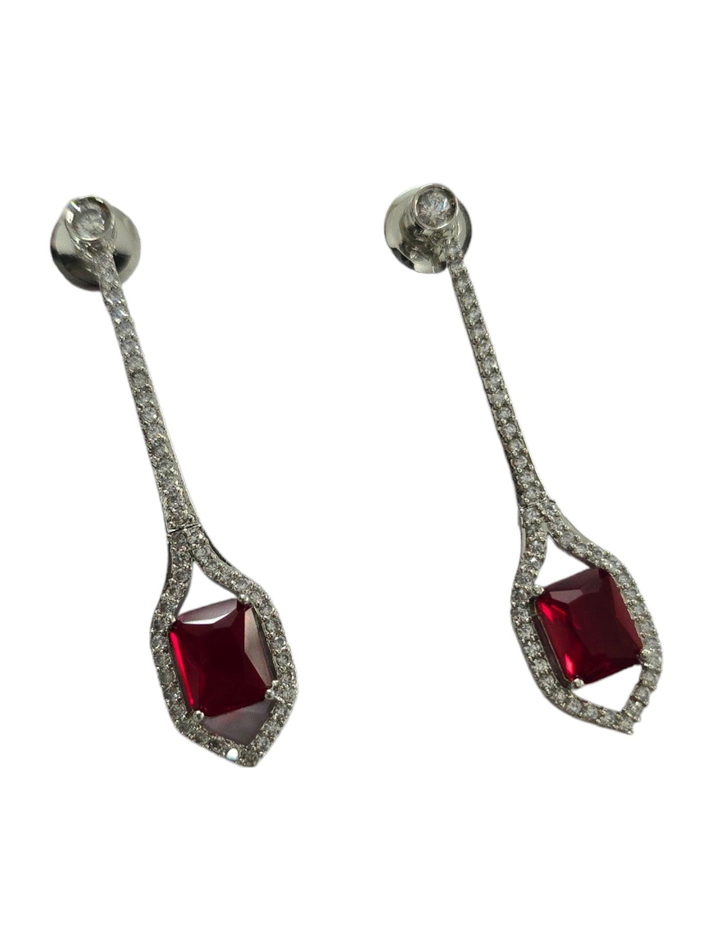 Opal Touch - Elegance Rhodium Plated Crystal Earrings - Earrings