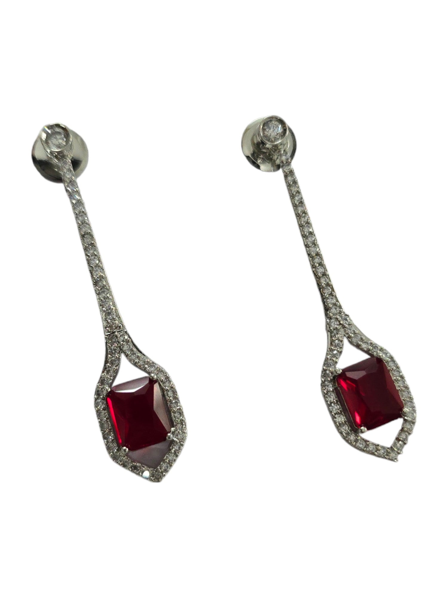 Opal Touch - Elegance Rhodium Plated Crystal Earrings - Earrings