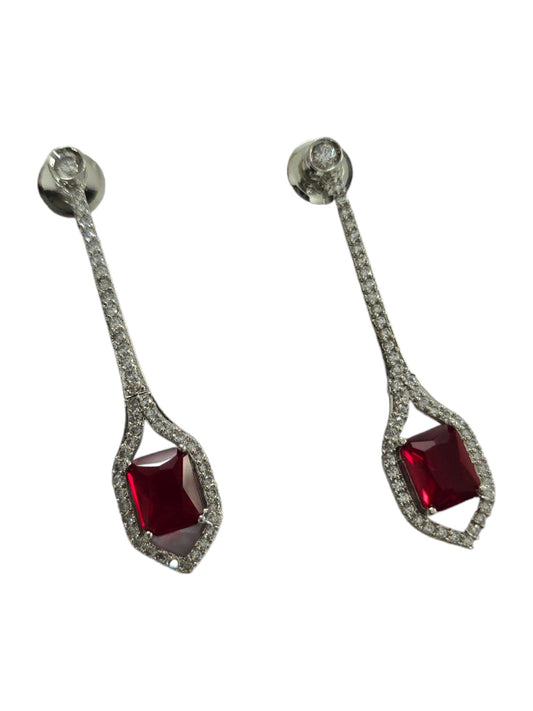 Opal Touch - Elegance Rhodium Plated Crystal Earrings - Earrings