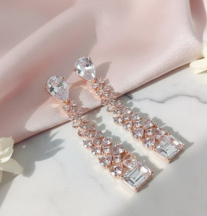 Elegance Rose Earrings - Opal Touch