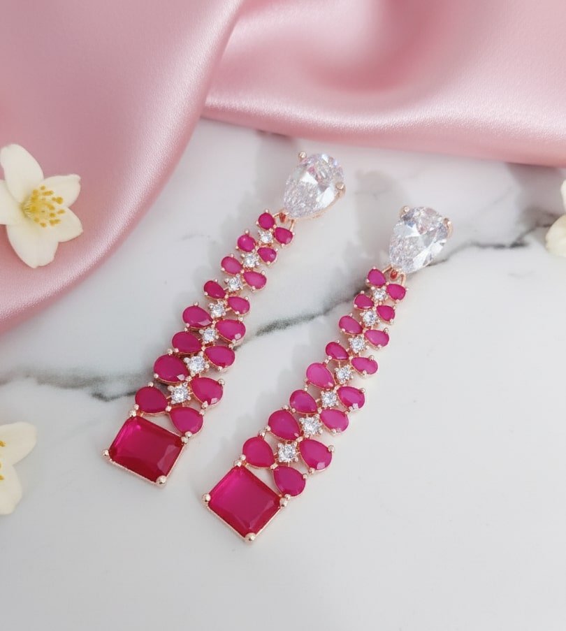 Elegance Rose Earrings - Opal Touch