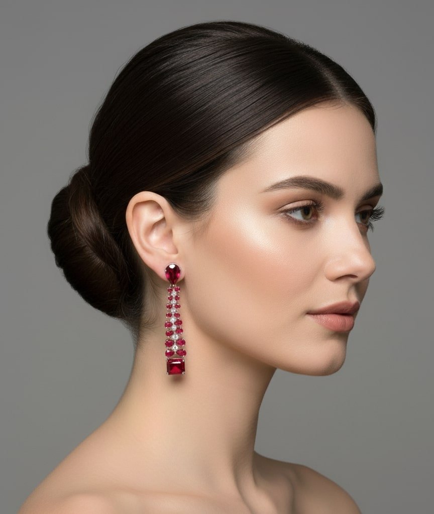 Elegance Rose Earrings - Opal Touch
