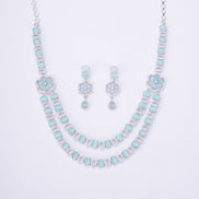 Opal Touch - Elegant 2 Layer Oval Necklace Set - Necklace