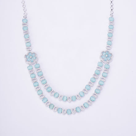 Opal Touch - Elegant 2 Layer Oval Necklace Set - Necklace