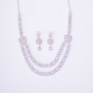Opal Touch - Elegant 2 Layer Oval Necklace Set - Necklace