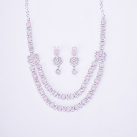 Opal Touch - Elegant 2 Layer Oval Necklace Set - Necklace