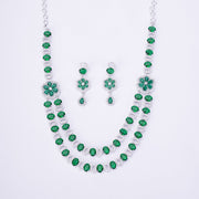 Opal Touch - Elegant 2 Layer Oval Necklace Set - Necklace