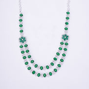 Opal Touch - Elegant 2 Layer Oval Necklace Set - Necklace