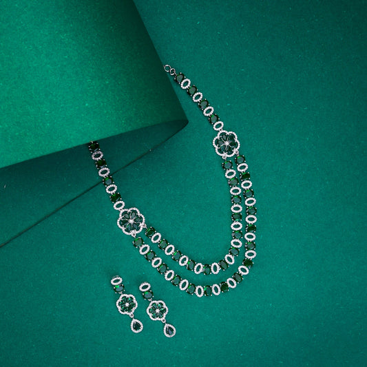 Opal Touch - Elegant 2 Layer Oval Necklace Set - Necklace